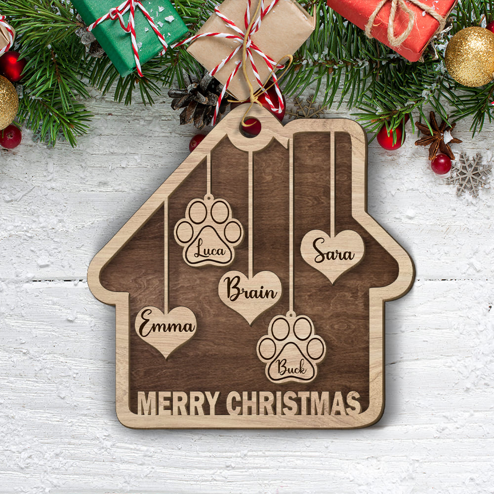 Family Ornament Gifts - Personalized 2-layered Wood Ornament