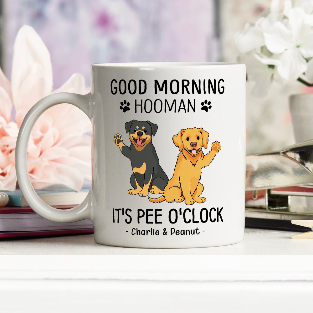 Custom Christmas Birthday Gifts For Dog Lovers • Good Morning Hooman - Personalized Coffee Mug