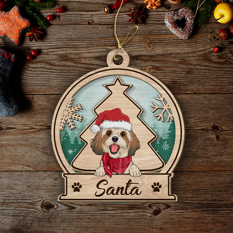 Snowball Ornament - Personalized 2-layered Wood Ornament