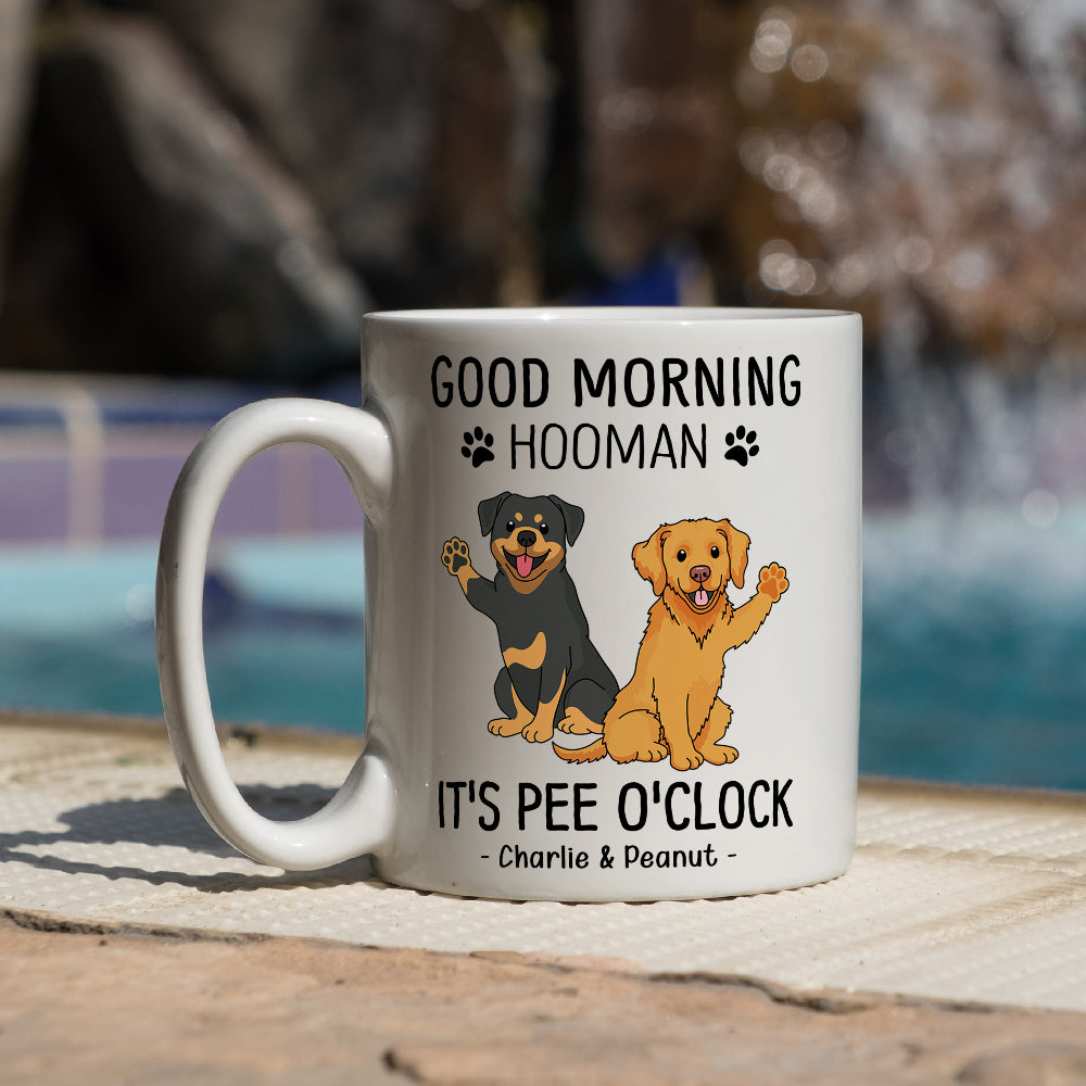 Custom Christmas Birthday Gifts For Dog Lovers • Good Morning Hooman - Personalized Coffee Mug