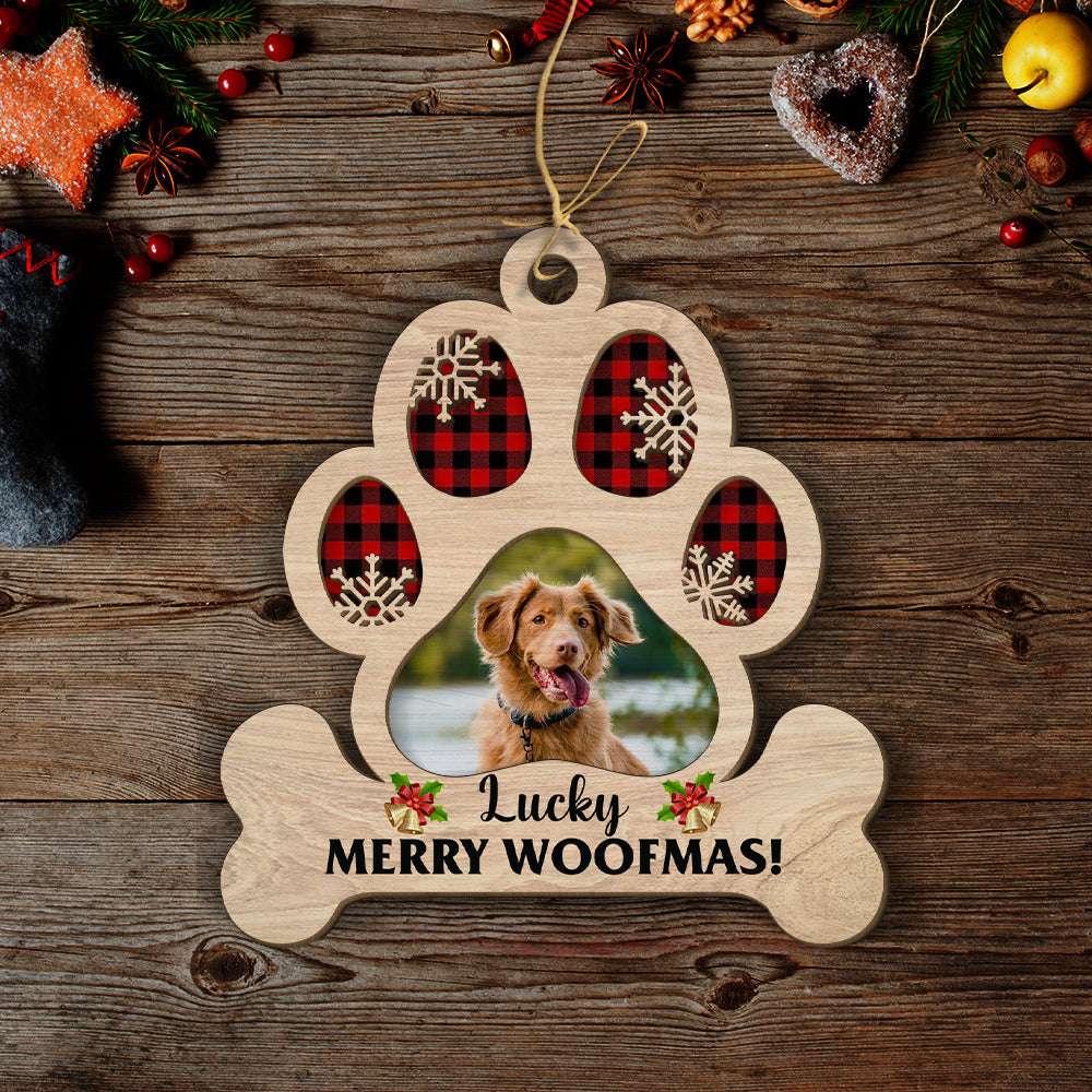 Merry Woofmas - Personalized 2-layered Wood Ornament