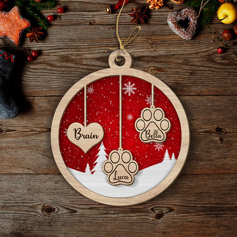 Family Ornament - Personalized 2-layered Wood Ornament
