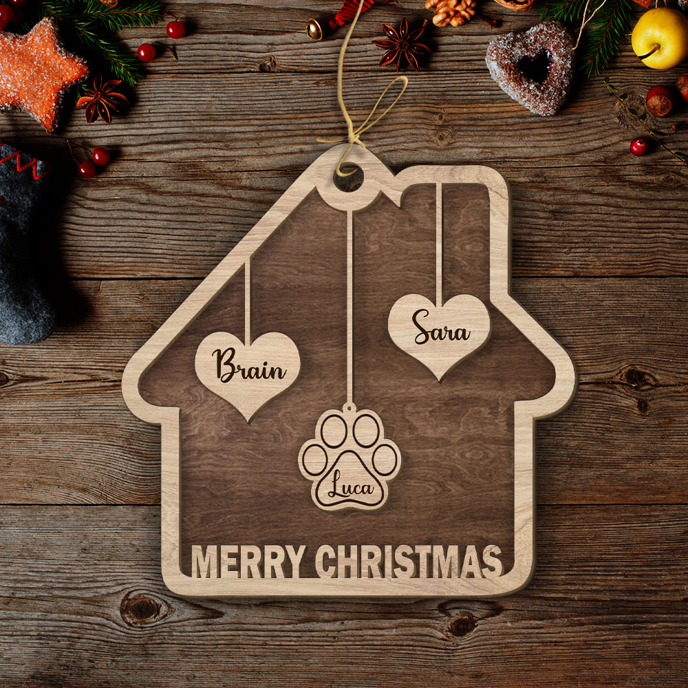Family Ornament Gifts - Personalized 2-layered Wood Ornament