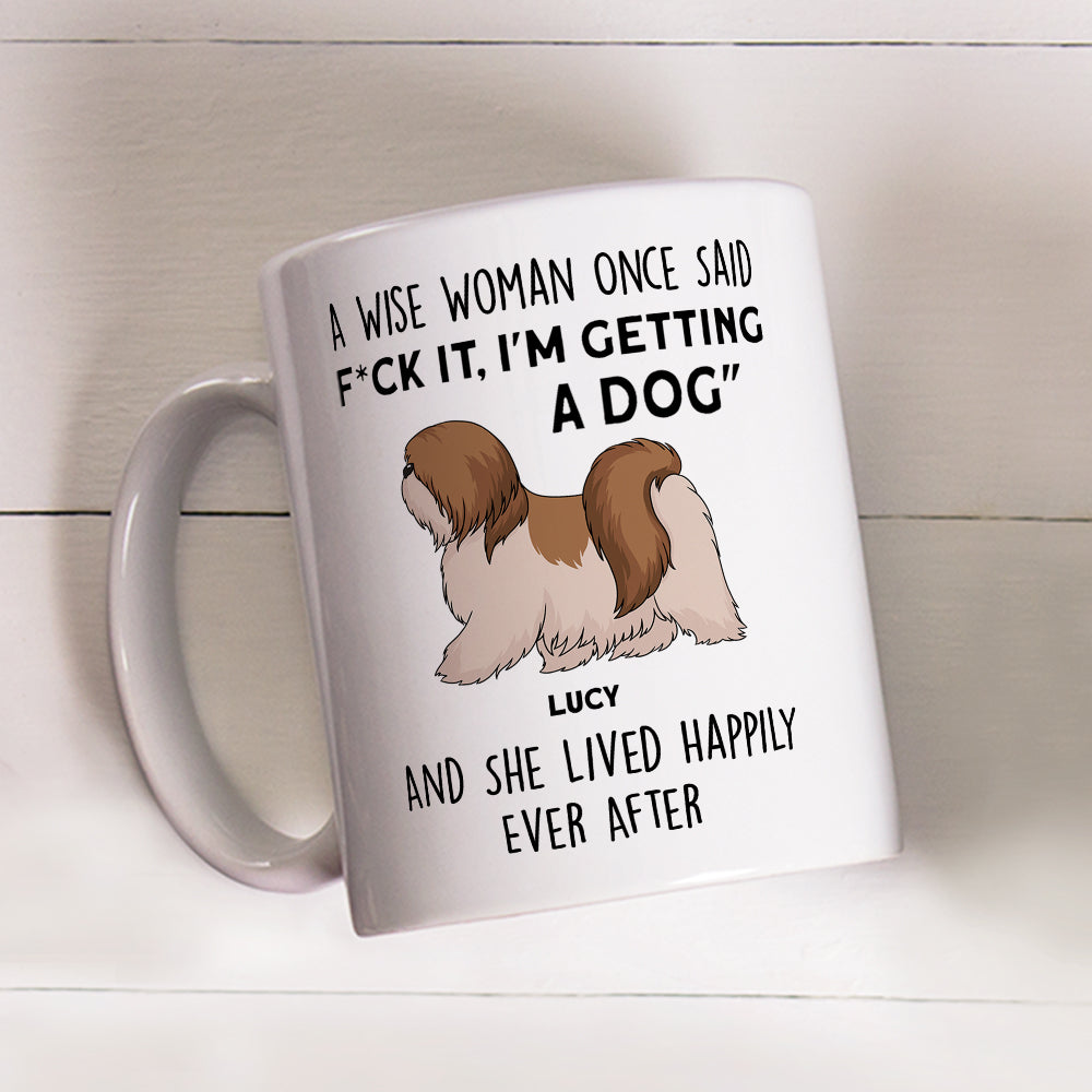 Custom Christmas Birthday Gifts For Dog Lovers • A Wise Woman - Personalized Coffee Mug