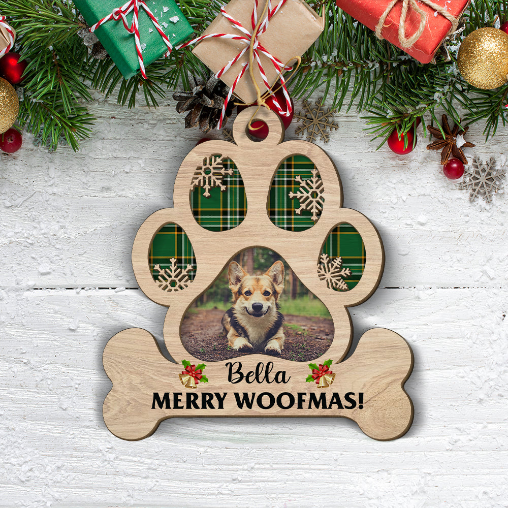 Merry Woofmas - Personalized 2-layered Wood Ornament