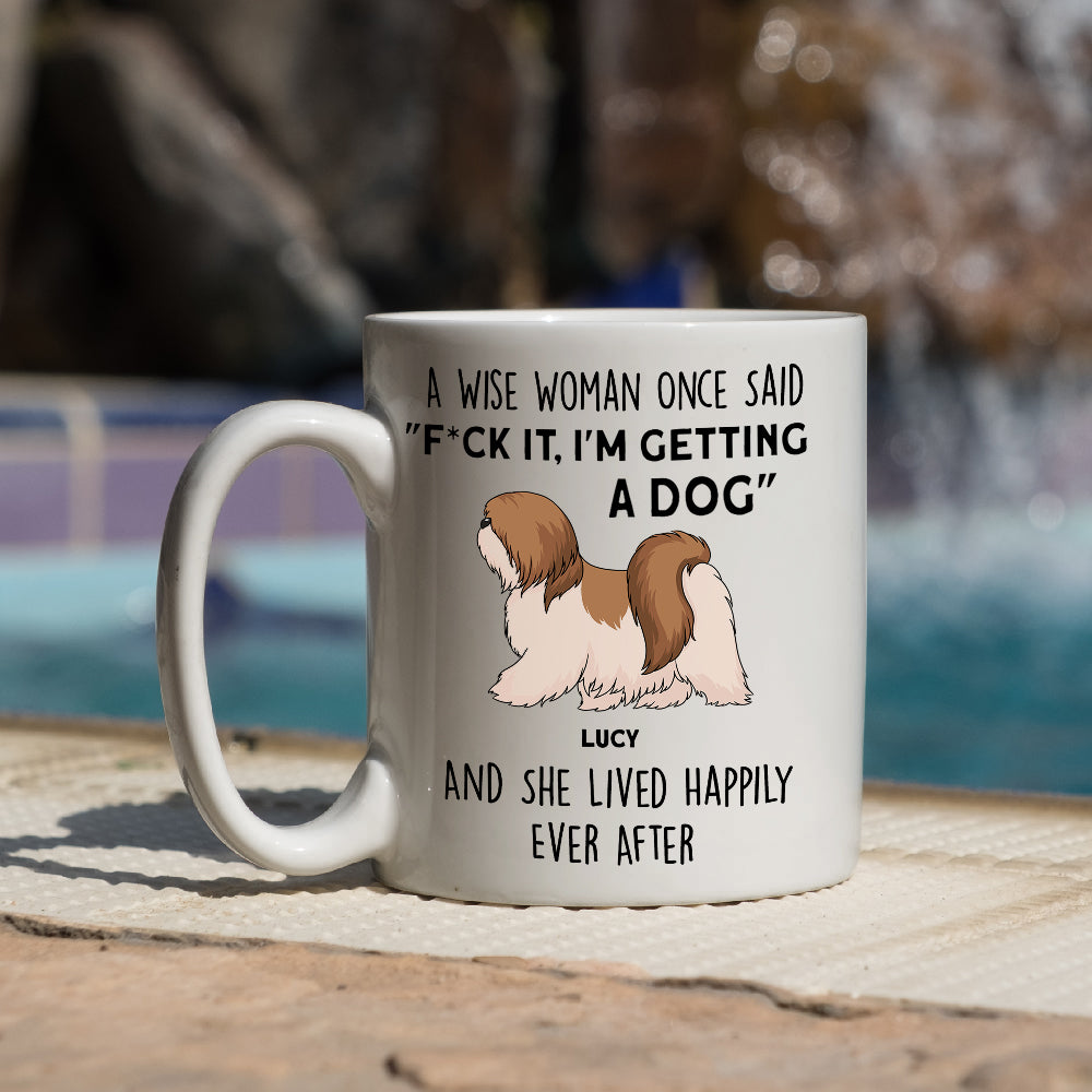 Custom Christmas Birthday Gifts For Dog Lovers • A Wise Woman - Personalized Coffee Mug
