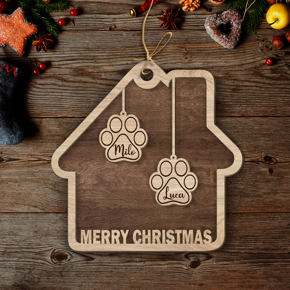 Family Ornament Gifts - Personalized 2-layered Wood Ornament