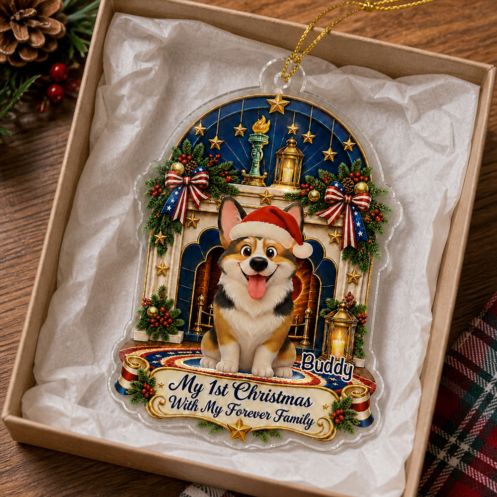 Custom Christmas Decor Home Birthday Gifts For Dog Mom, Dog Lovers • Forever Family Christmas - Personalized Acrylic Ornament