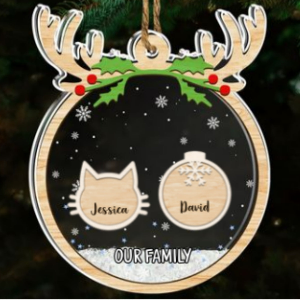 Paw Charm - Personalized Acrylic Shaker Ornament