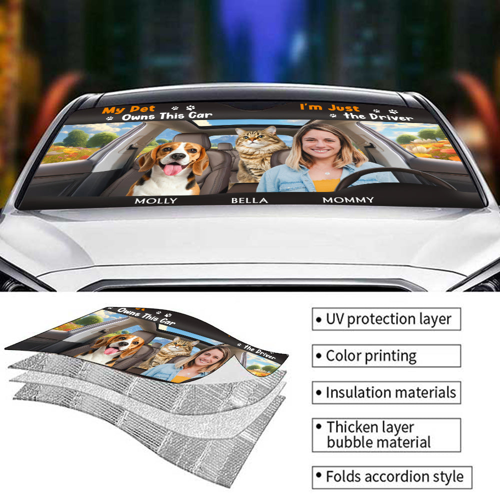 My Pets Owns This Car Photo - Personalized Car Sunshade