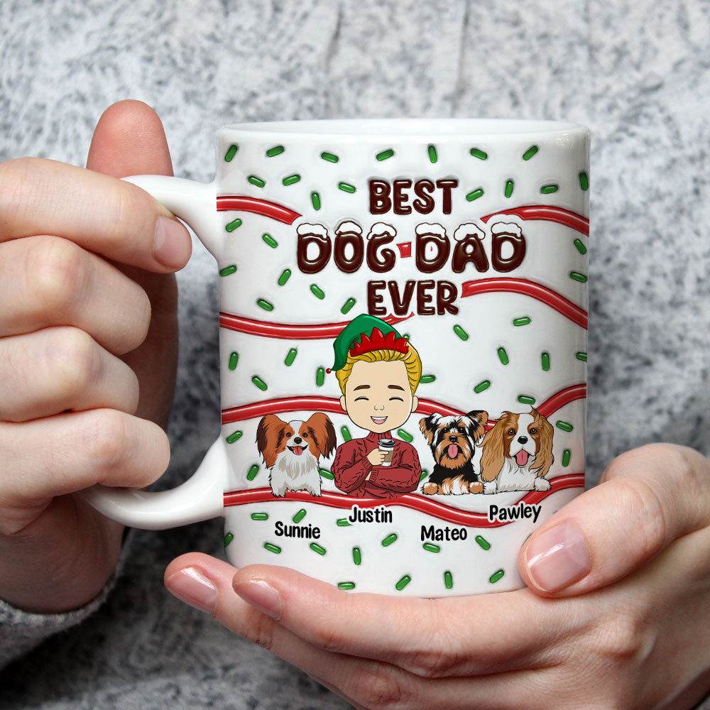 Custom Christmas Birthday Gifts For Dog Lovers • Best Dog Mom Dad Cake - Personalized 3D Inflated Effect Mug