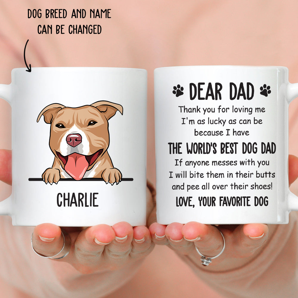 Custom Christmas Birthday Gifts For Dog Dad, Dog Lovers • World's Best Dog Dad - Personalized Coffee Mug
