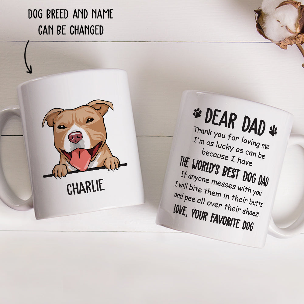 Custom Christmas Birthday Gifts For Dog Dad, Dog Lovers • World's Best Dog Dad - Personalized Coffee Mug