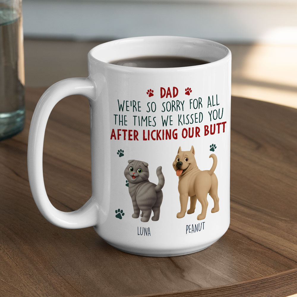 Custom Christmas Birthday Gifts For Dog Lovers • Sorry Mom Dad Pet Version - Personalized Coffee Mug