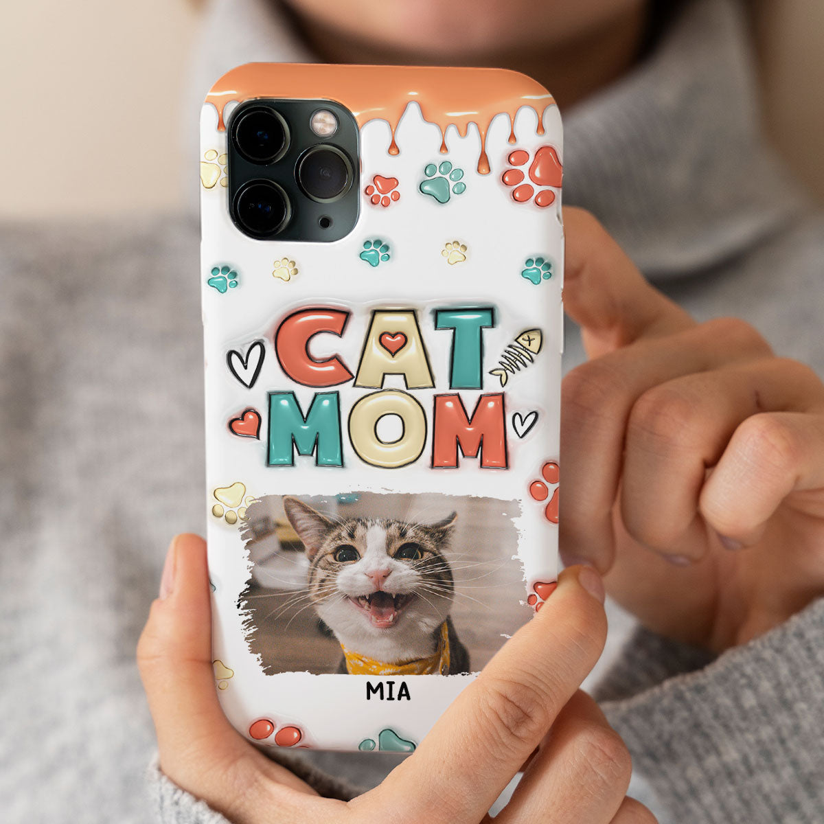 My Lovely Cat Photo - Personalized 3D Inflated Effect Phone Case