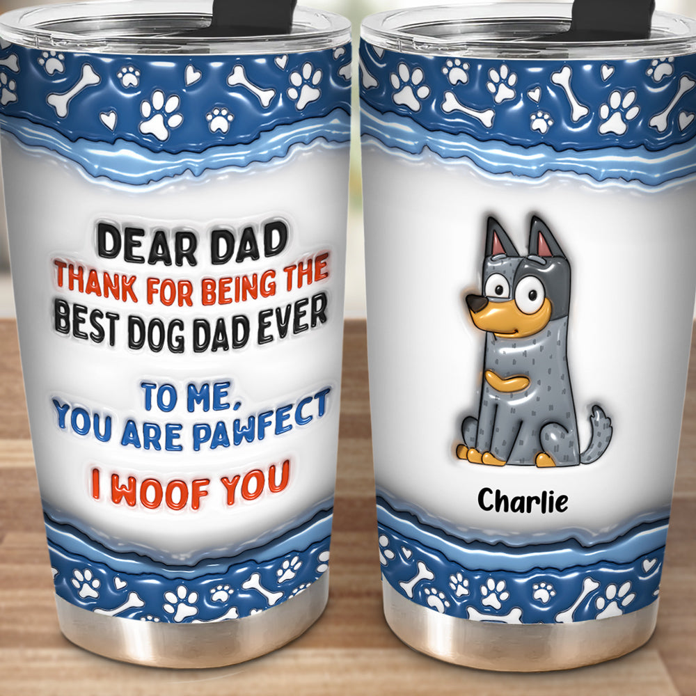 Custom Christmas Birthday Gifts For Pet Lovers • Dear Mom Thank You For Being The Best Dog Mom - Personalized 3D Inflated Effect Tumbler