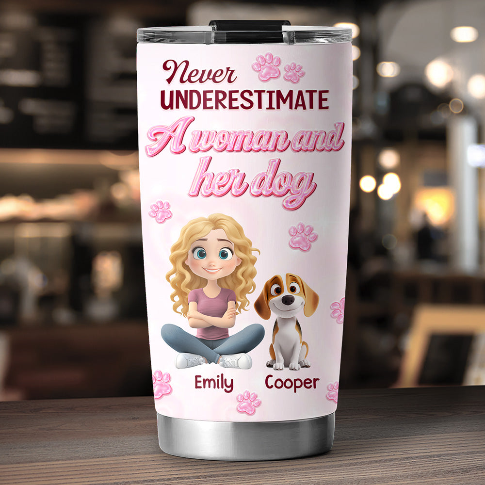 Custom Christmas Birthday Gifts For Dog Mom, Dog Lovers • The Bond We Have - Personalized 3D Effect Tumbler