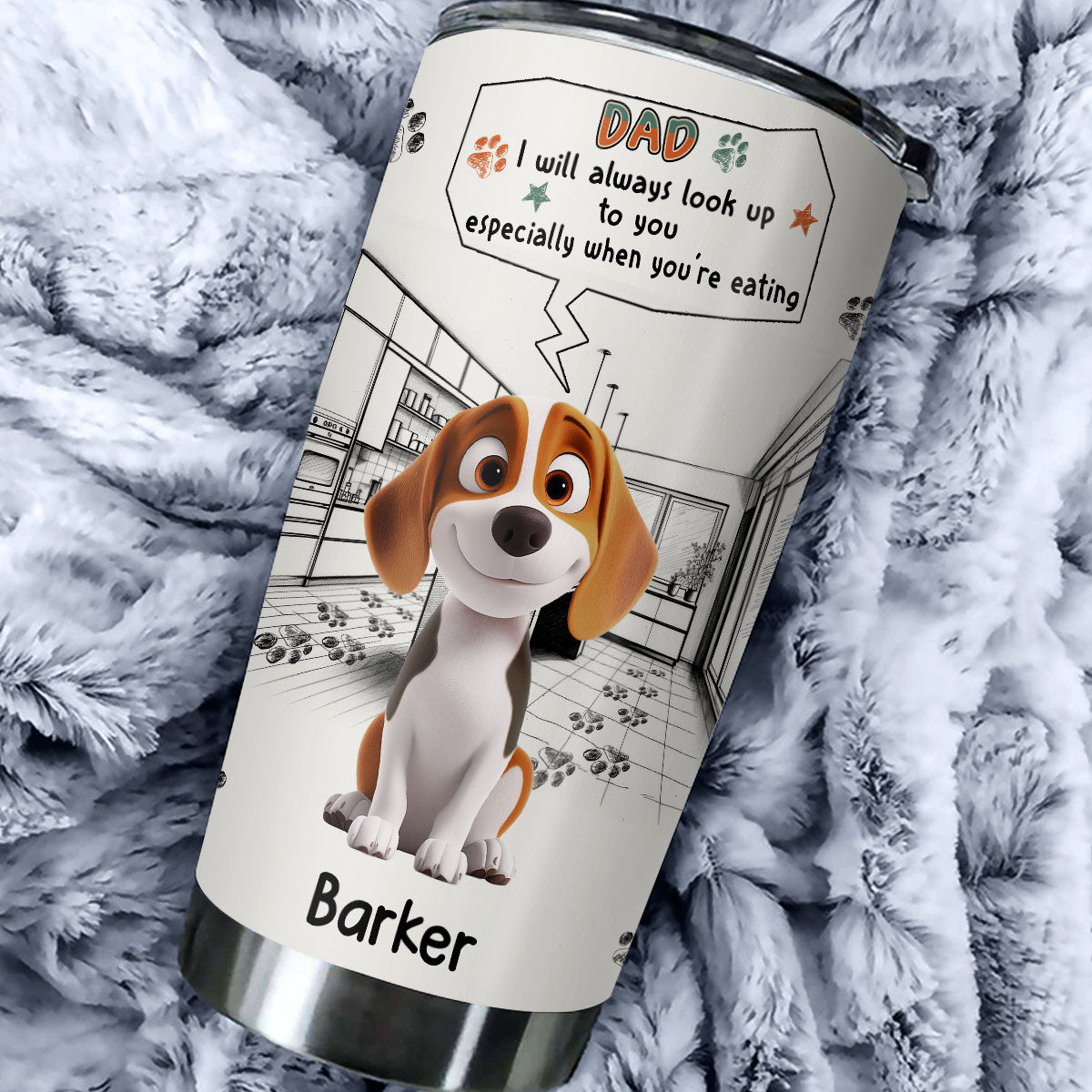 Custom Mother's Father's day Birthday Gifts For Dog Mom, Dog Lovers • Keep Staring At You When Eating - Personalized Tumbler