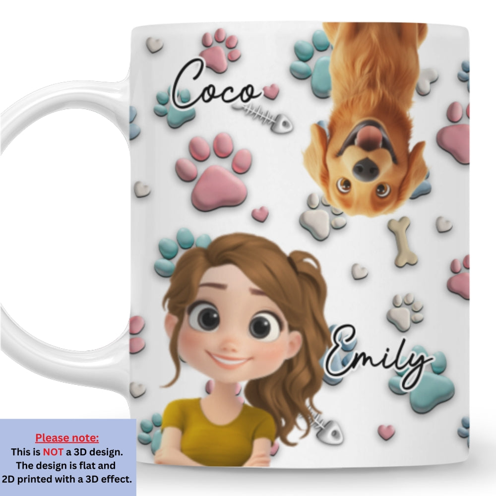 Custom Christmas Birthday Gifts For Cat Mom, Cat Lovers • Pet And Human Cartoon - Personalized Coffee Mug