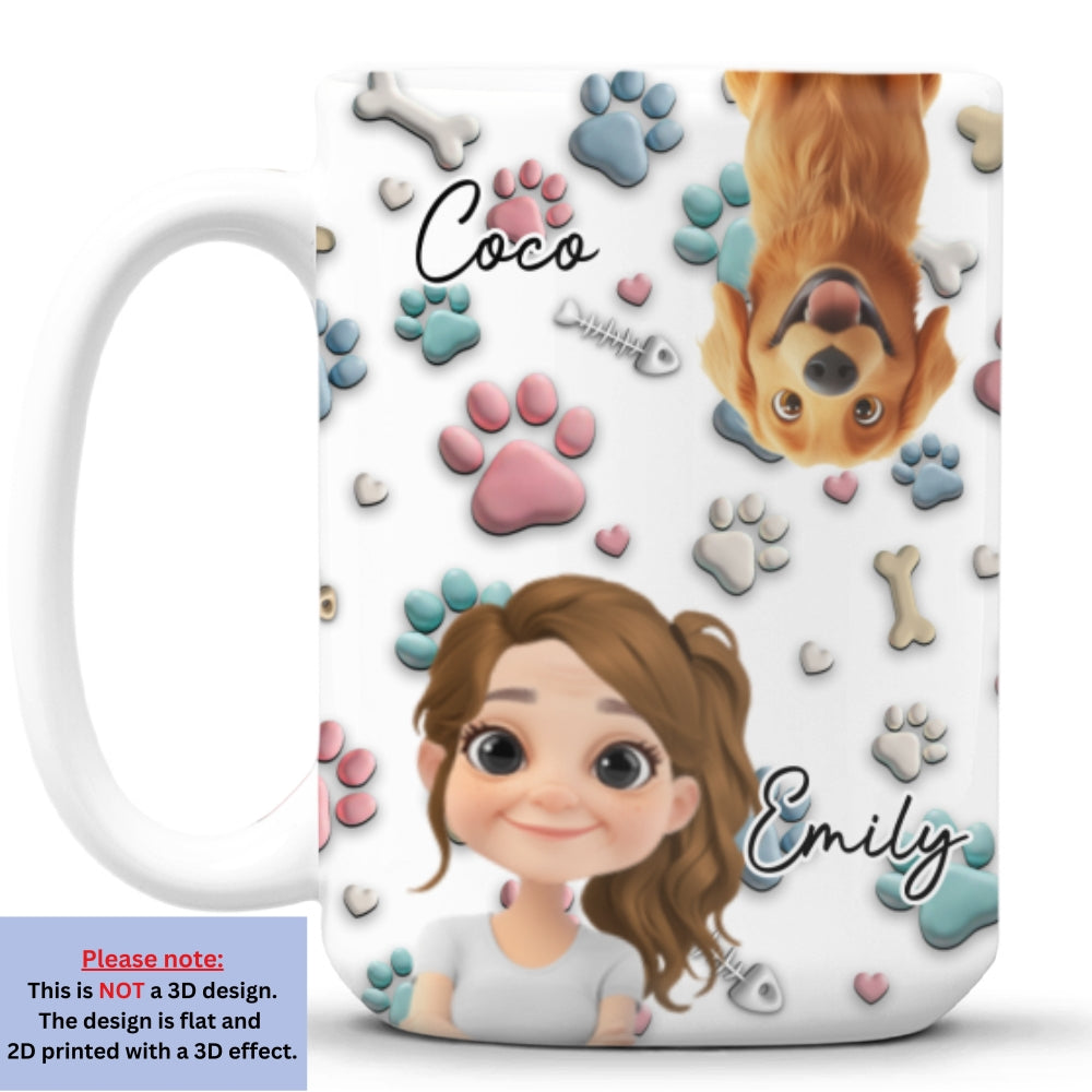 Custom Christmas Birthday Gifts For Cat Mom, Cat Lovers • Pet And Human Cartoon - Personalized Coffee Mug