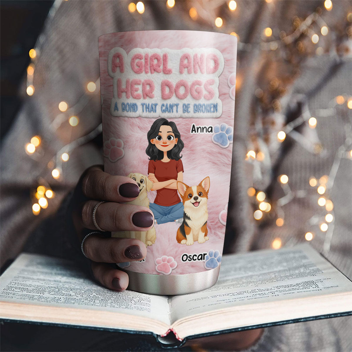 Custom Christmas Birthday Gifts For Dog Mom, Dog Lovers • A Bond - Personalized Tumbler