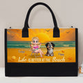 Life Is Better At The Beach With Pet Cartoonize - Personalized Canvas Tote Bag