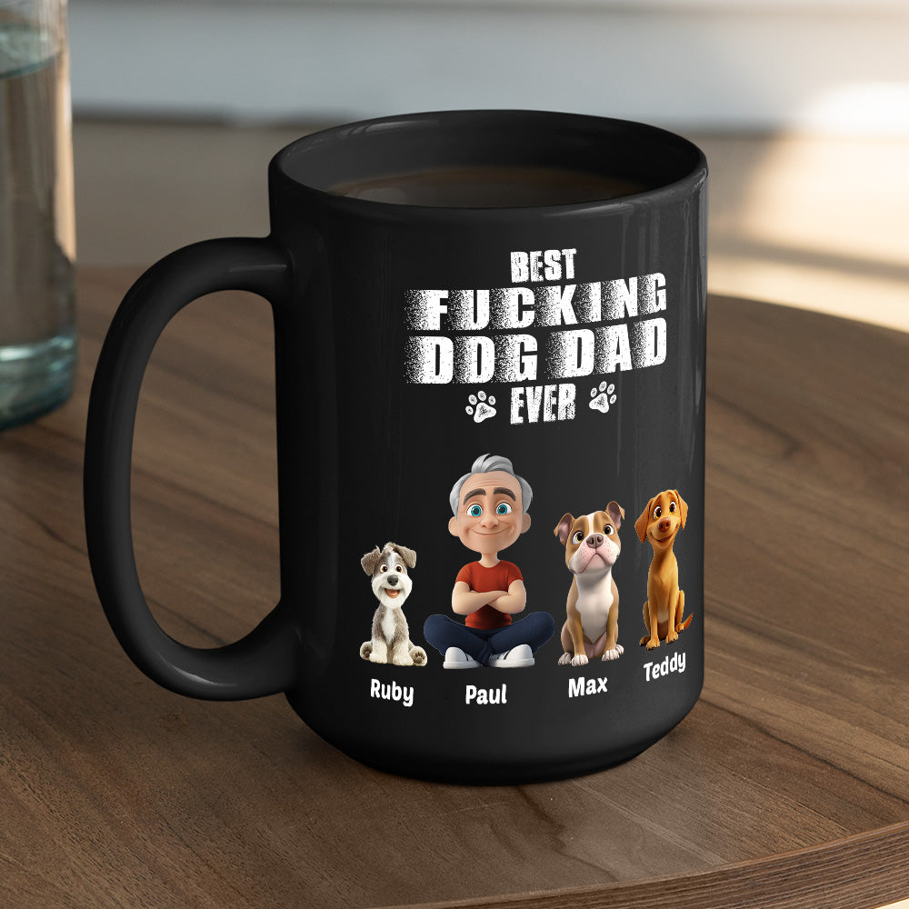 Custom Father's day Birthday Gifts For Dog Dad, Dog Lovers • Best Dad Ever Dark Ver - Personalized Coffee Mug
