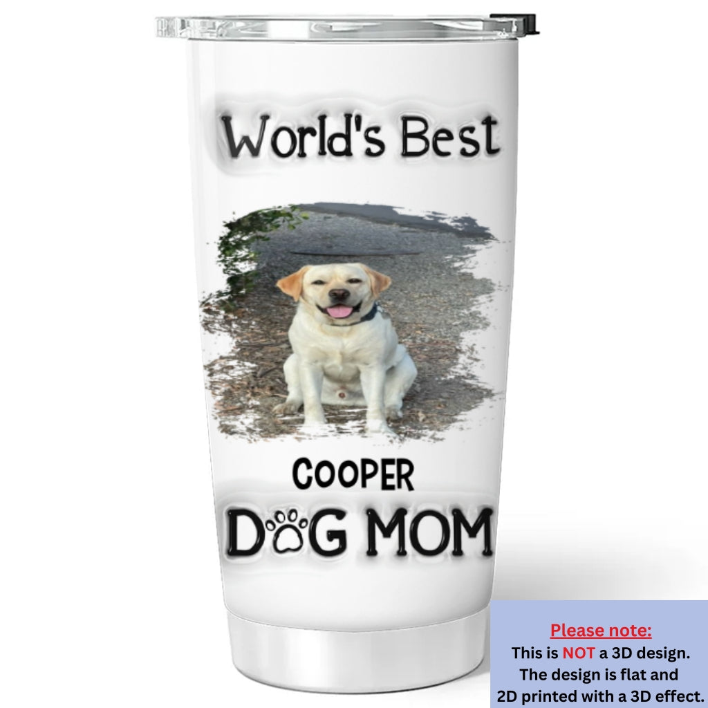 Custom Photo Christmas Birthday Gifts For Dog Mom, Dog Lovers • Worldwide Best Mom Photo - Personalized 3D Inflated Effect Tumbler