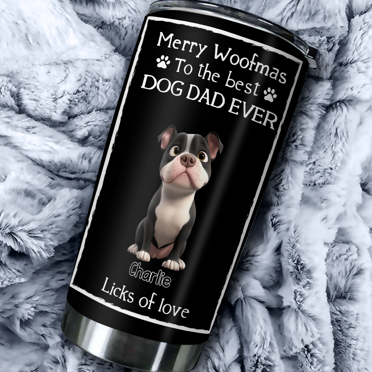 Custom Christmas Birthday Gifts For Dog Dad, Dog Lovers • Licks Of Love - Personalized Tumbler