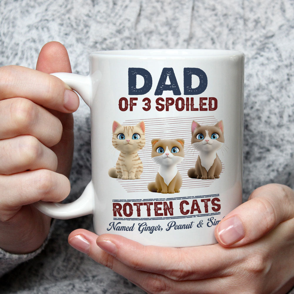 Custom Father's day Birthday Gifts For Cat Dad, Cat Lovers • New Rotten Cat Chibi - Personalized Coffee Mug
