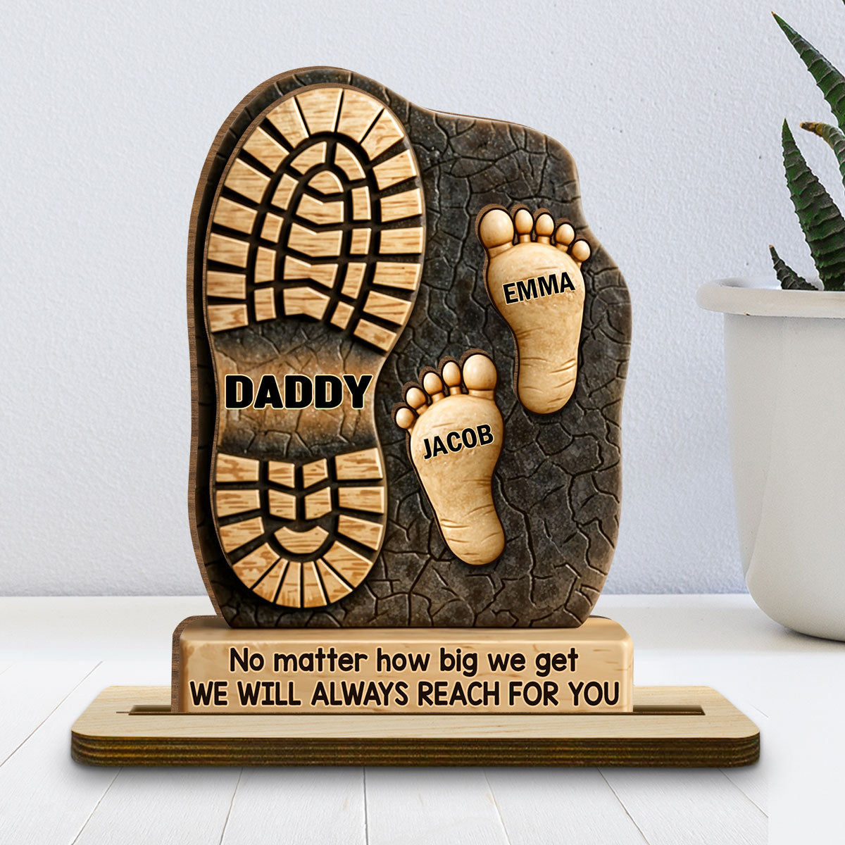 Your Footsteps Led Our Way - Personalized 2-Layer Wood Plaque With Flat Base