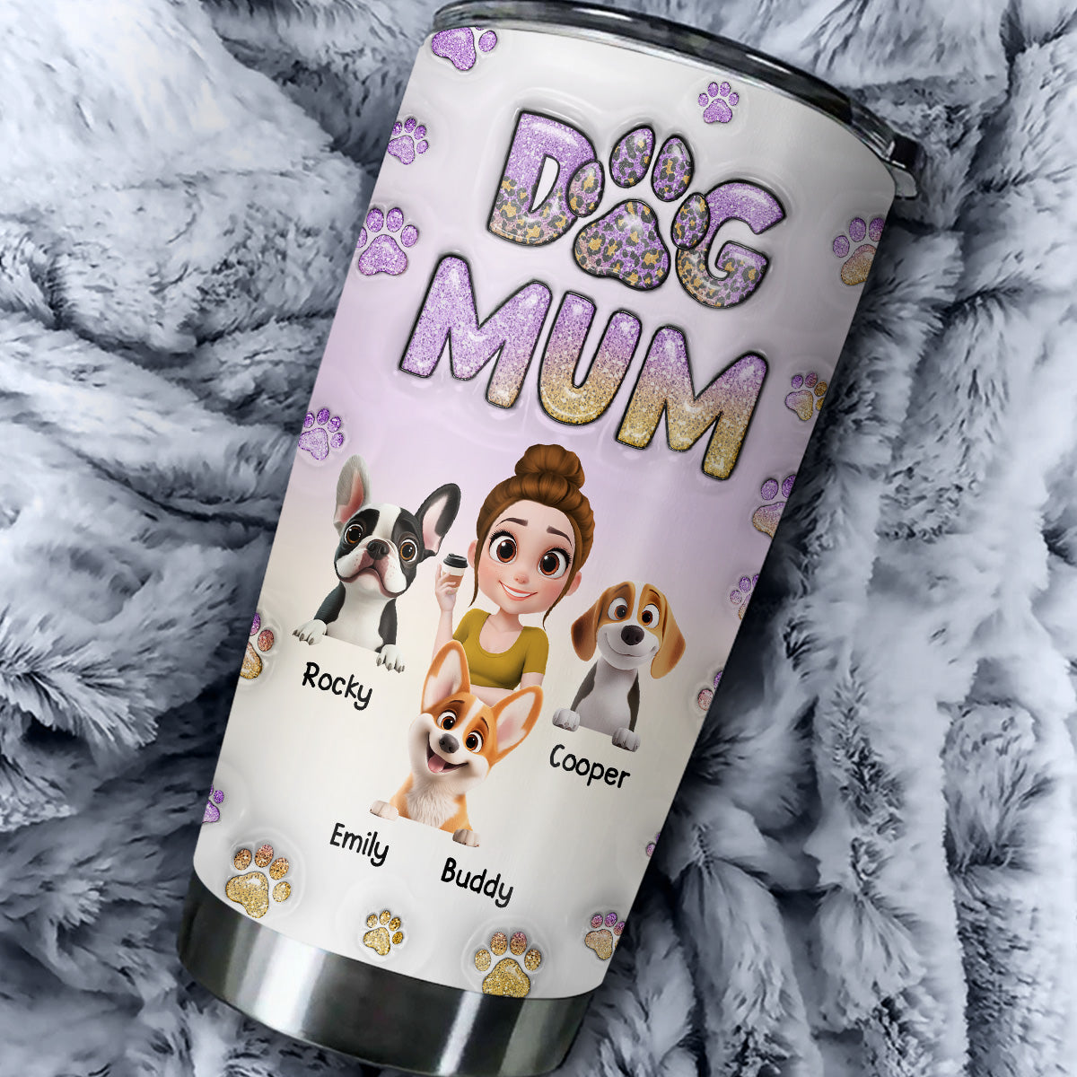 Custom Christmas Birthday Gifts For Dog Mom, Dog Lovers • Being A Dog Mom is Like Being A Mom - Personalized 3D Inflated Effect Tumbler