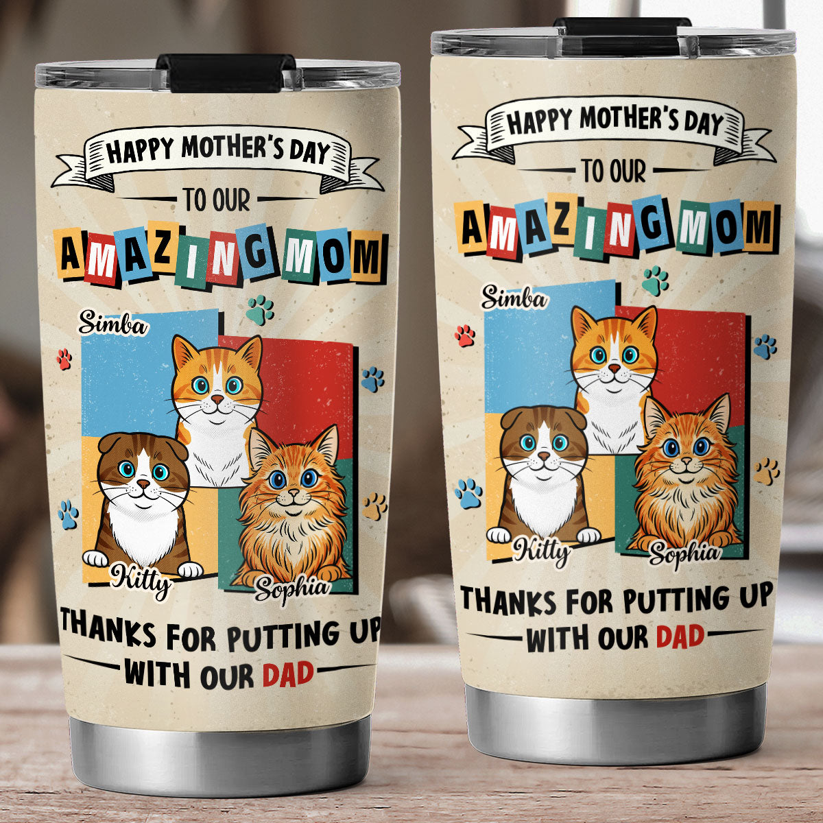 Custom Mother's day Birthday Gifts For Pet Mom, Pet Lovers • Cat Approved Mom - Personalized Tumbler