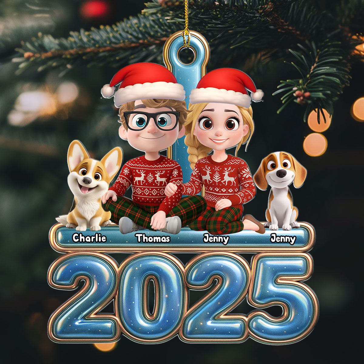 Custom Christmas Decor Home Birthday Gifts For Dog Lovers • We And Our Dog Blue - Personalized Acrylic Ornament