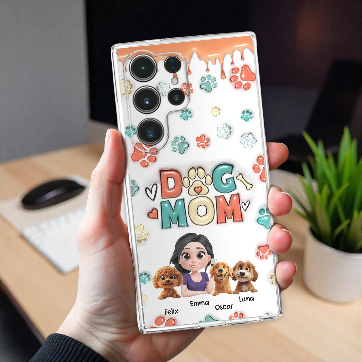 My Lovely Dog Cartoon - Personalized 3D Inflated Effect Phone Case