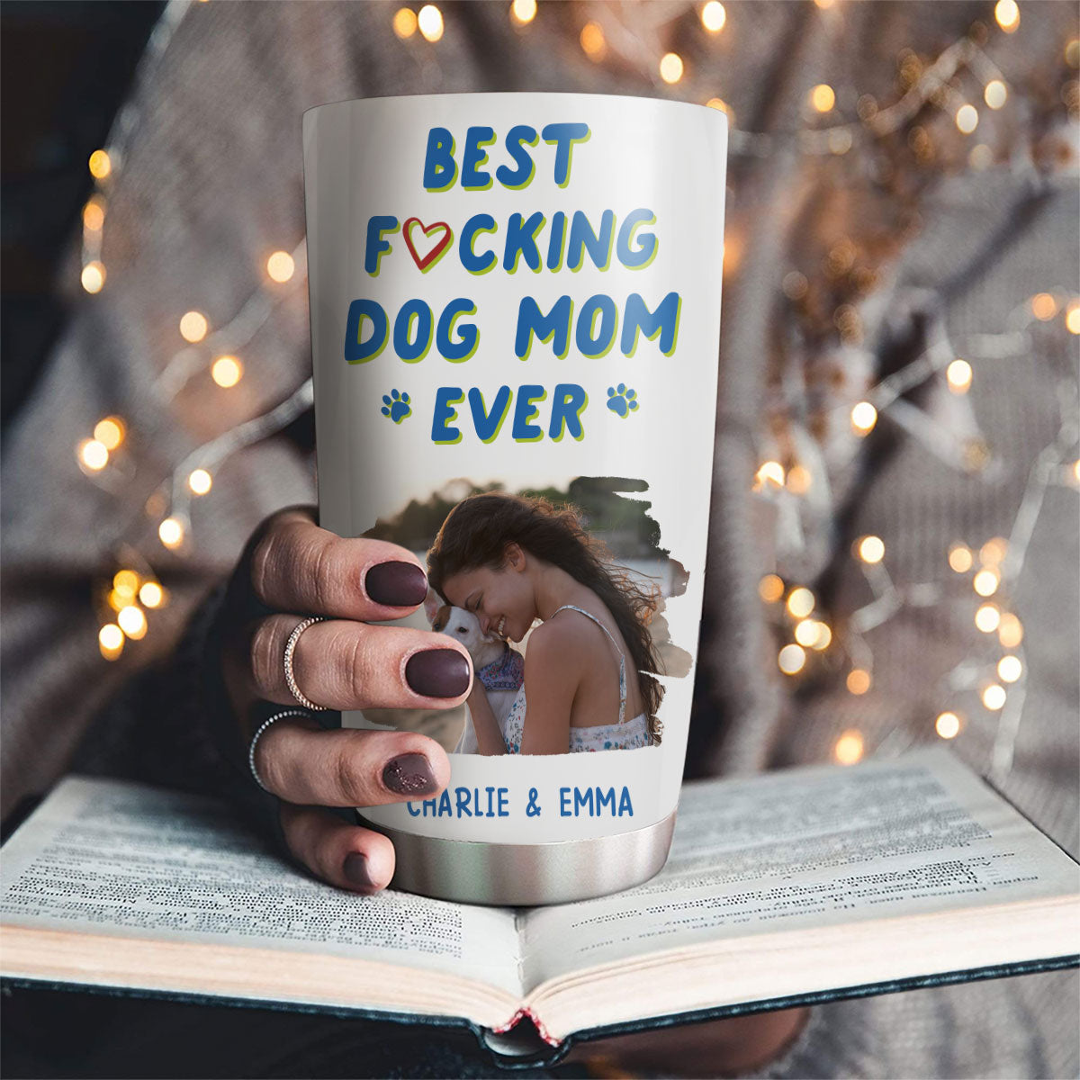 Custom Photo Christmas Birthday Gifts For Dog Mom, Dog Lovers • Summertime With Me Photo - Personalized Tumbler