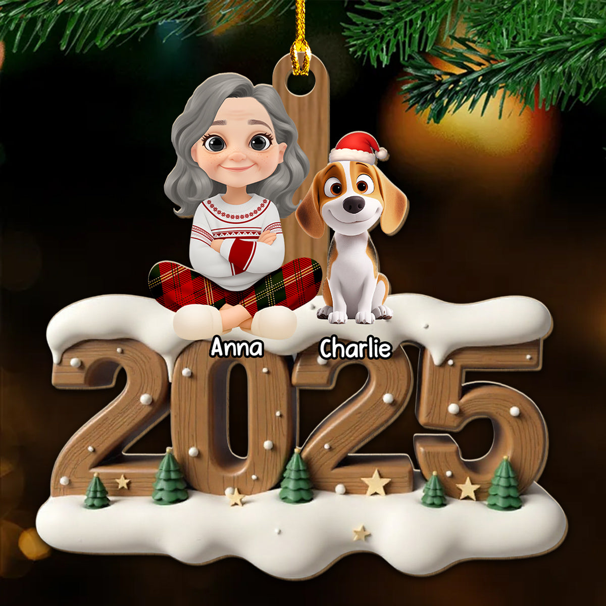 Custom Christmas Decor Home Birthday Gifts For Dog Mom, Dog Lovers • As A Parent Now Onwards - Personalized 3D Effect Wood Ornament