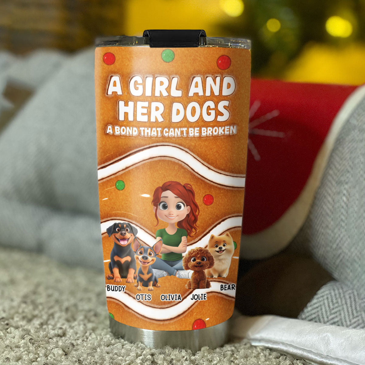 Custom Christmas Birthday Gifts For Dog Mom, Dog Lovers • Me And My Baby Dog - Personalized 3D Inflated Effect Tumbler
