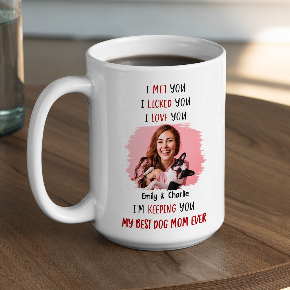 Custom Photo Christmas Birthday Gifts For Dog Lovers • Keeping My Best Dog Mom Photo - Personalized Coffee Mug