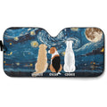 Custom Christmas Birthday Gifts Car Accessories for Dog Parents • Dogs In Dark Night - Personalized Car Sunshade