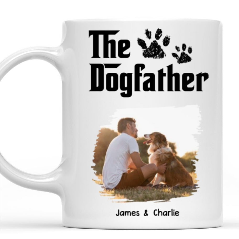 Custom Photo Father's day Birthday Gifts For Dog Dad, Dog Lovers • White Cool Dog Father Photo - Personalized Coffee Mug