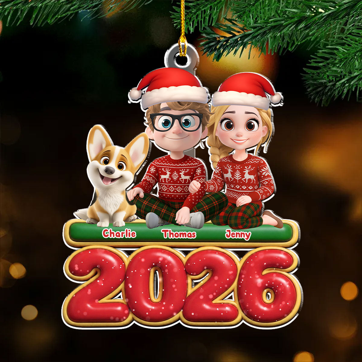 Custom Keepsake Christmas Ornament •  We And Our Dog - Personalized Acrylic Ornament