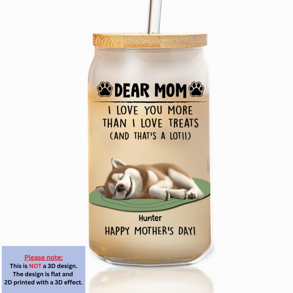 Love You More Than Love Treats - Personalized Glass Can