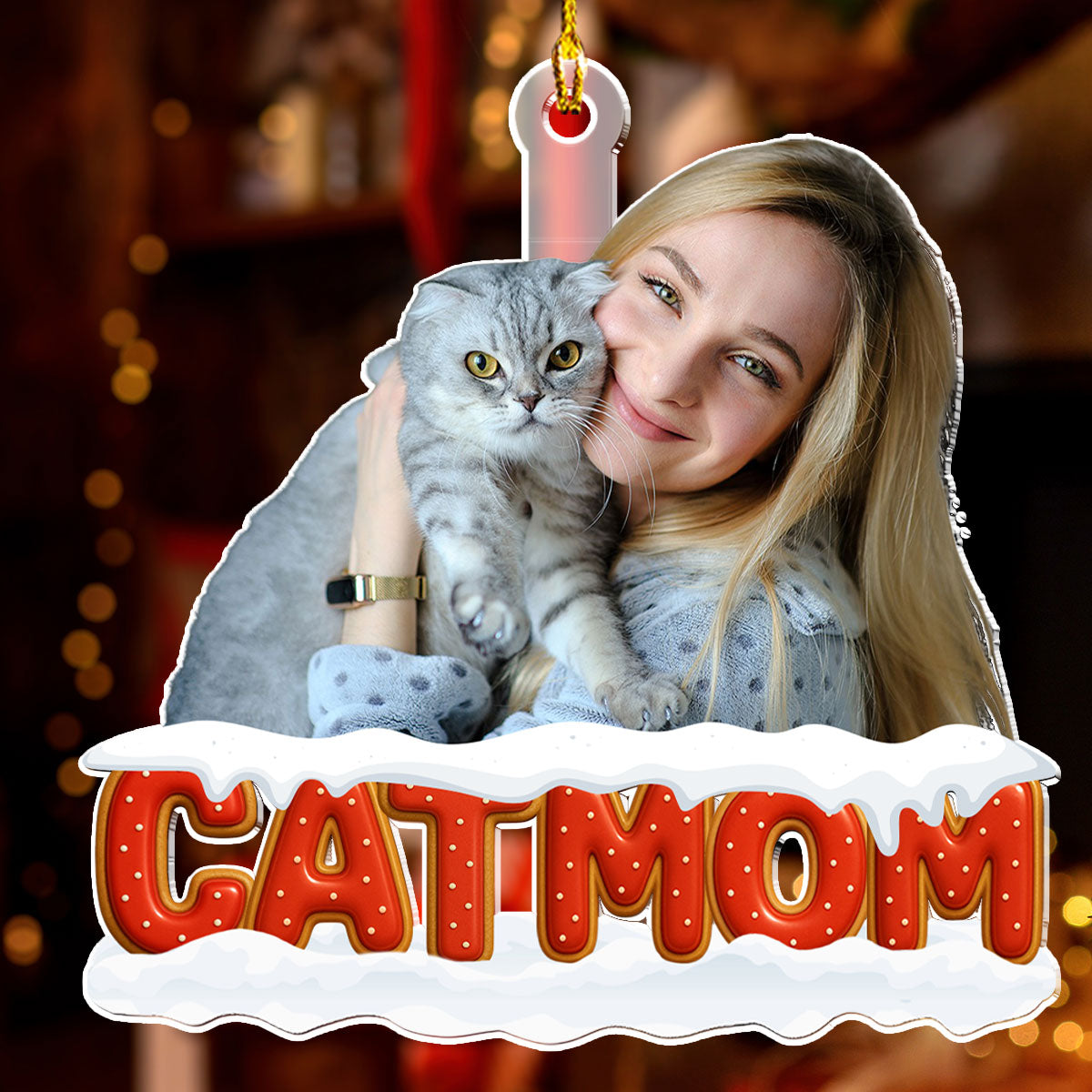 Custom Christmas Decor Home Birthday Gifts For Cat Lovers • Our Unbroken Bond Cat Ver Photo - Personalized 3D Effect Acrylic Ornament
