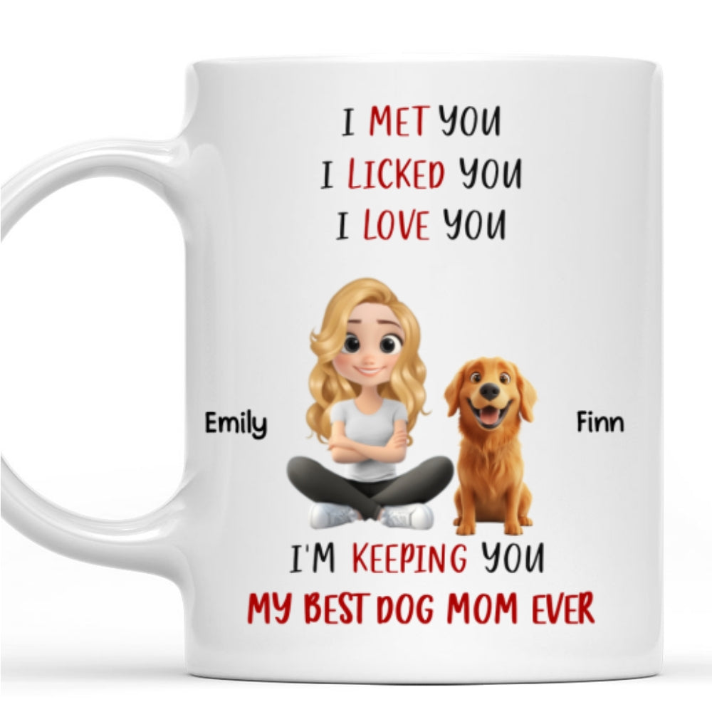 Custom Christmas Birthday Gifts For Dog Lovers • Keeping My Best Dog Mom - Personalized Coffee Mug