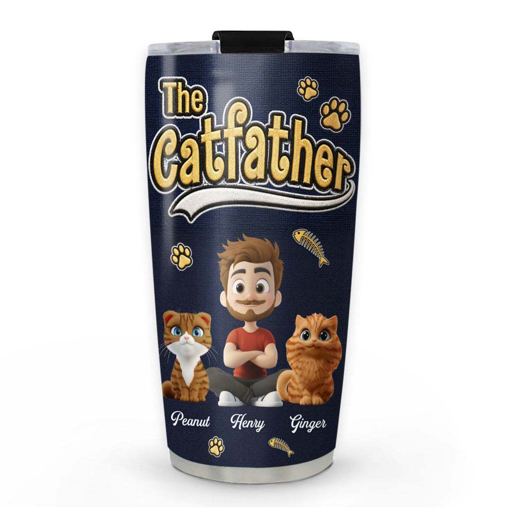 Custom Father's day Birthday Gifts For Cat Dad, Cat Lovers • New Effect Cool Cat Father - Personalized Tumbler