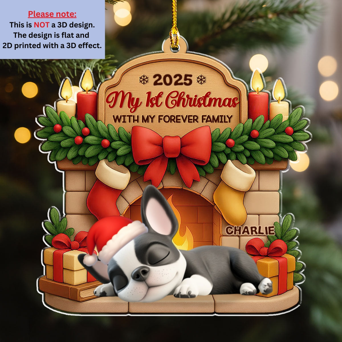 Custom Christmas Decor Home Birthday Gifts For Dog Mom, Dog Lovers • As A Family Member - Personalized 3D Effect Acrylic Ornament