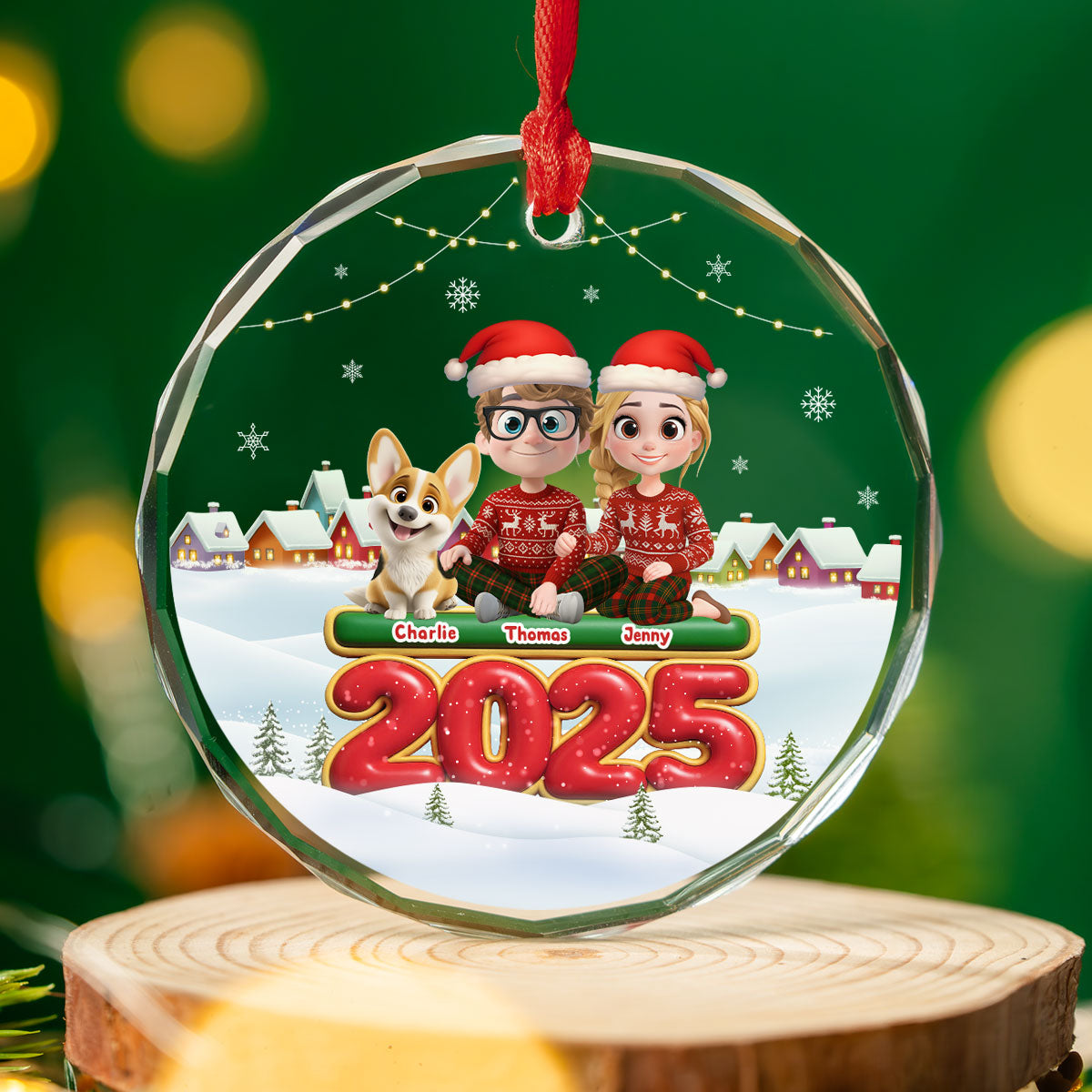 Custom Christmas Decor Home Birthday Gifts For Dog Lovers • We And Our Dog - Personalized Glass Ornament