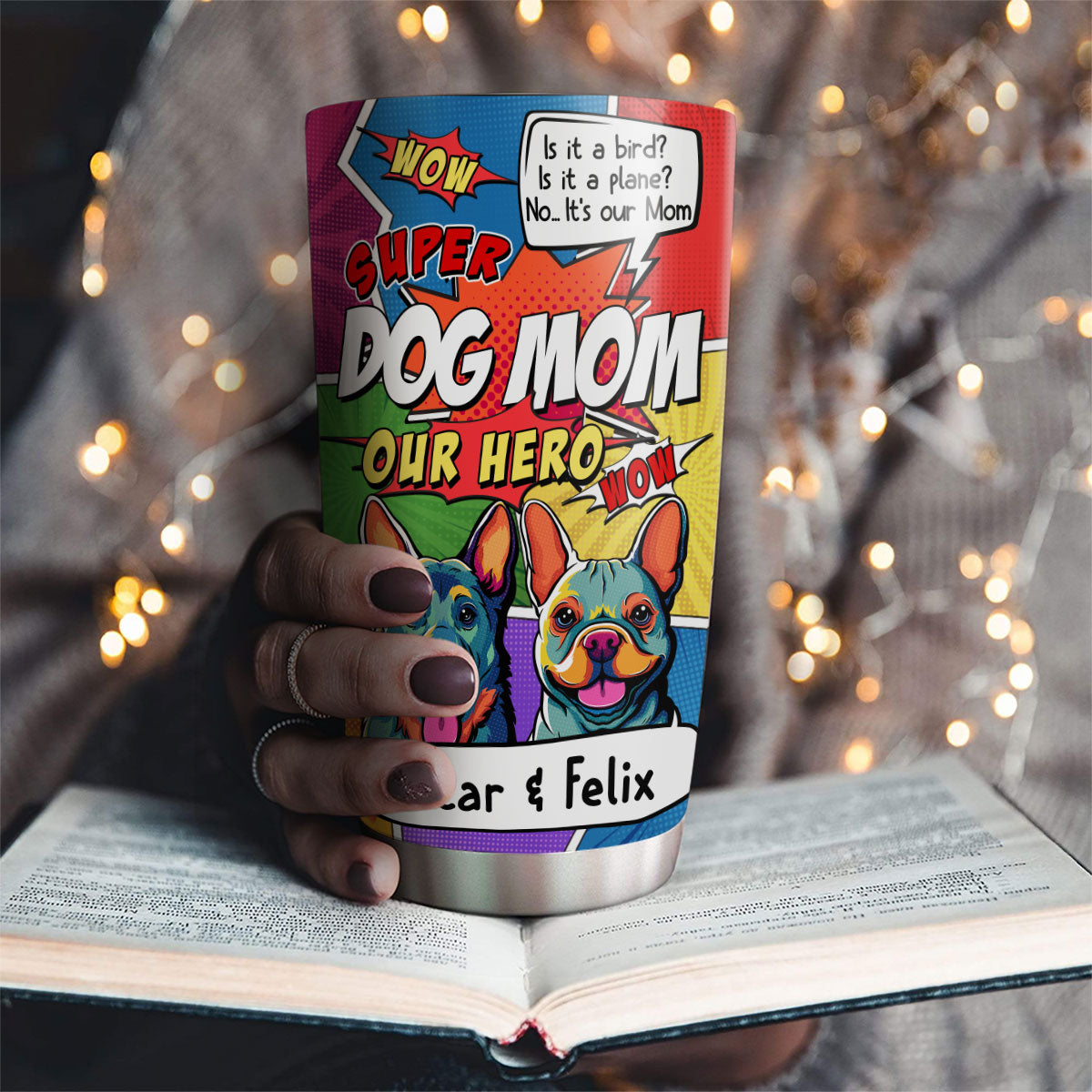 Custom Christmas Birthday Gifts For Dog Mom, Dog Lovers • Super Dog Mom - Personalized Tumbler