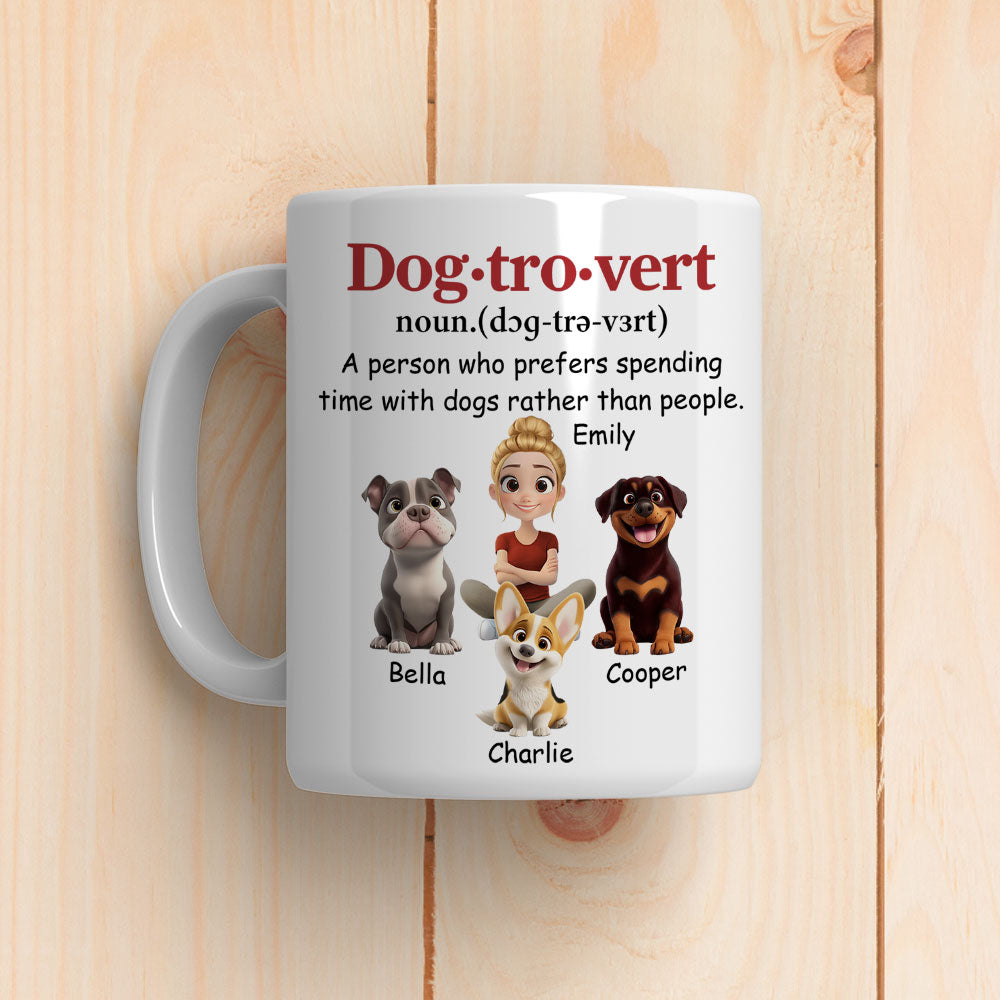 Custom Christmas Birthday Gifts For Dog Lovers • Dogtrovert Person - Personalized Coffee Mug